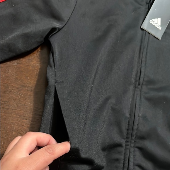 Adidas Kids Black and Red Jacket - Picture 5 of 8